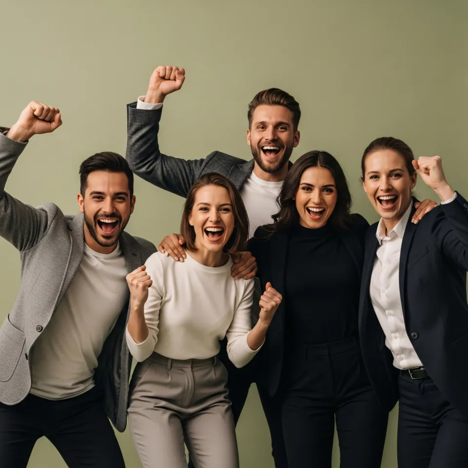 Dois colegas a cumprimentar-se no escritório moderno